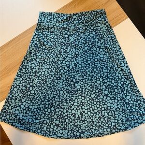 Melika Navy and Light Blue Bubble-Print A-Line Skirt with Wide Waistband